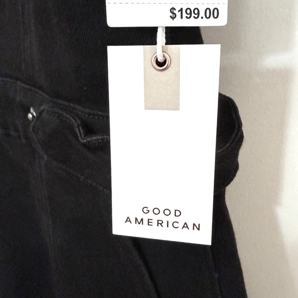 Good American Fit For Success Denim Jumpsuit Women 2XL Black Stretch Minimalist - Picture 6 of 16